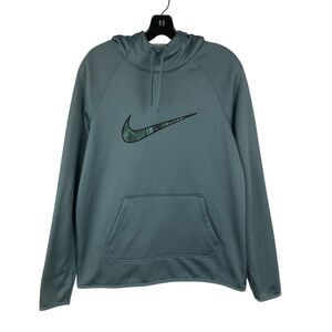Nike Green Long Sleeve Fleece Lined Pullover Hoodie Thumb Holes Women's Sz M